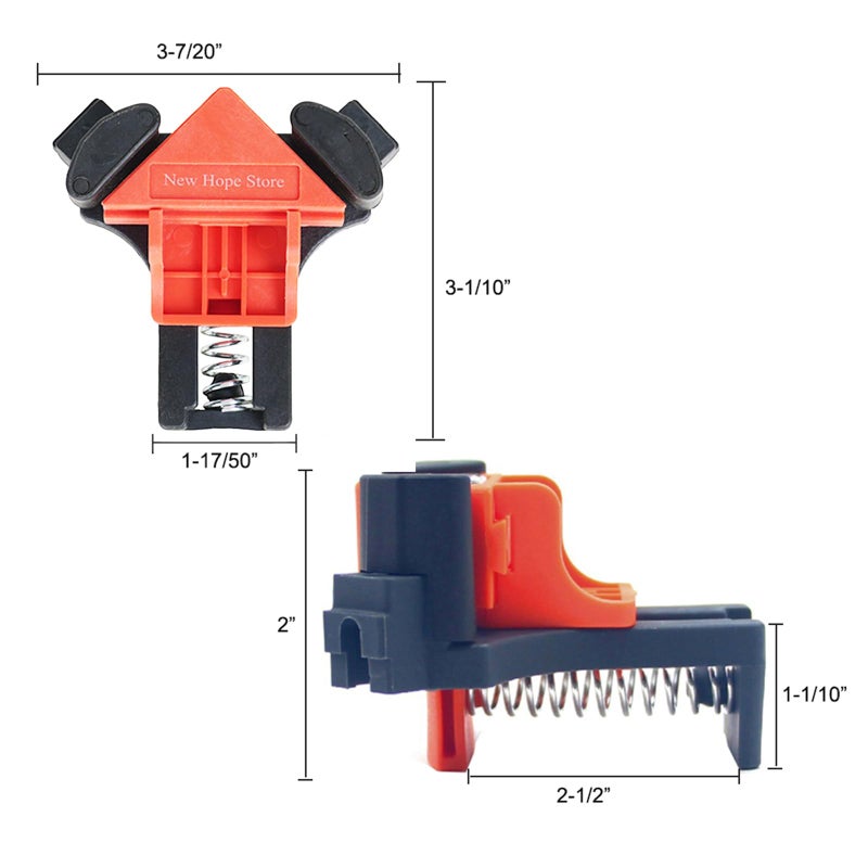 New Hope Store Woodworking 90 Degree Angle Corner Clamps, 8pcs ABS Adjustable Swing Corner Clip Fixer Carpenter Right Angle Fixing Clamps for Drilling, Making Cabinets, Photo Framing, Crafting Projects - Image 2